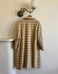 Vintage 60s Wool and Mohair Creme Check Coat