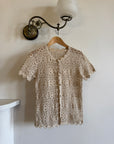 Vintage 70s Crochet Button Up Top