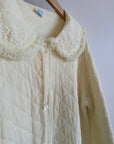 Vintage Lemon Quilted Coat with Oversized Collar
