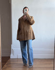 Vintage 70s Western Faux Suede Tan Coat
