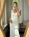 Vintage Y2K Fishtail Lace Wedding Gown