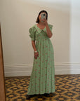 Vintage 70s Petite Floral Collared Maxi Dress