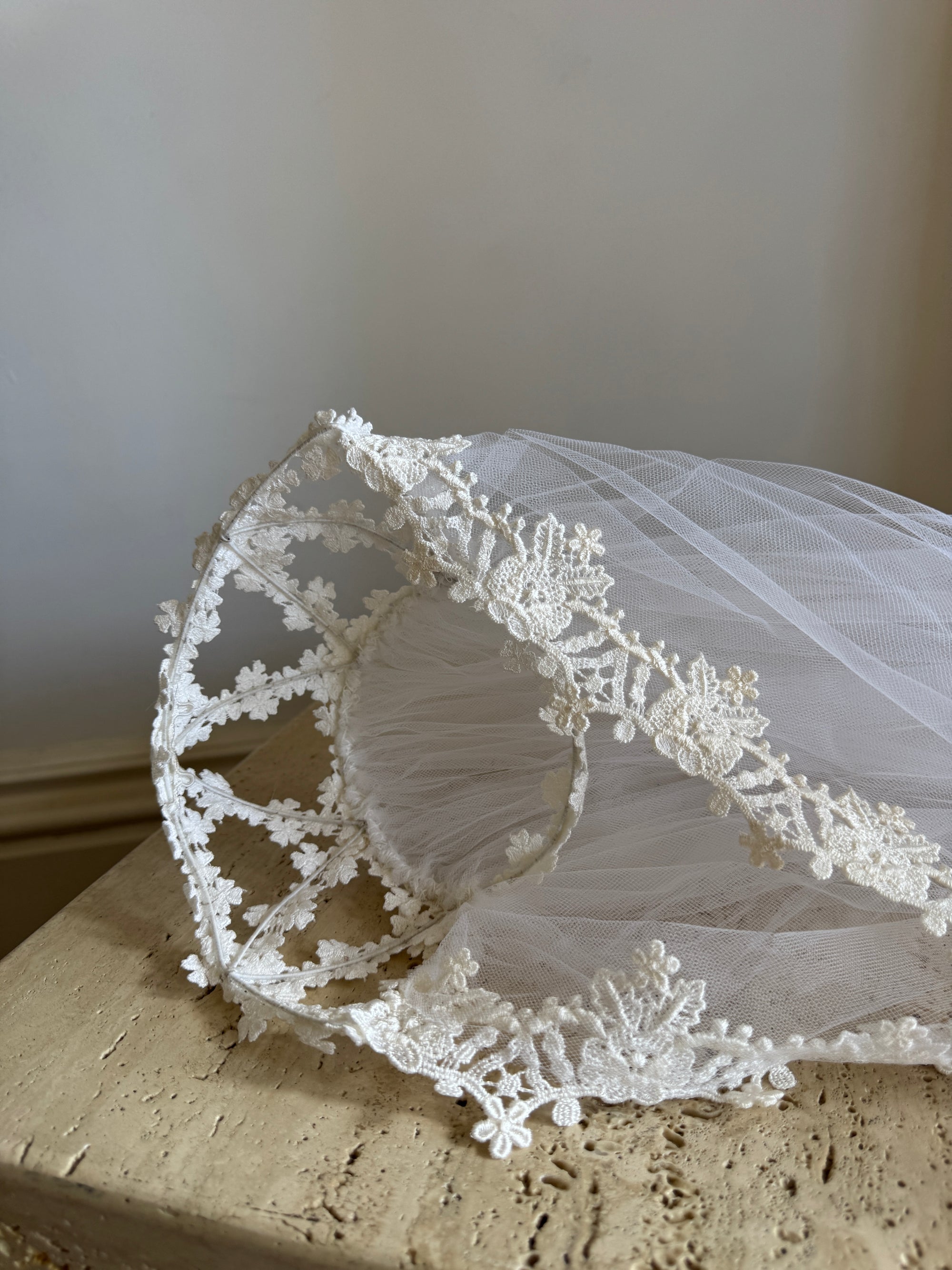 Vintage Juliette Floral Cap Long Veil