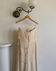 Vintage 90s Pure Silk Waterfall Strapless Bridal Gown
