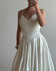 Vintage 1992 Corset Satin Strappy Wedding Gown