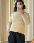 Vintage 90s Australian Pure Wool Cable Knit Jumper Creme