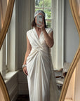 Archival Y2K Australian Made Draped Crossover Wedding Dress