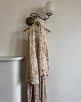Vintage 90s Bias Cut Cowl Neck Nude Burnt Velvet with Scarf