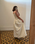 Vintage 90s Jacquard Bodice and Satin Skirt Bridal Set
