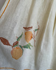 Vintage Cotton Fruit Border Midi Skirt Creme