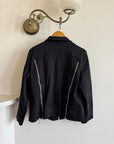 Vintage 90s Denim Multi Zip Jacket Noir