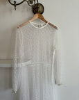 Vintage Long Sleeve Dress Sheer Polka