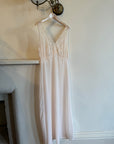 Vintage Sheer Lace Negligee Maxi Dress Baby Pink