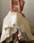 Vintage 90s Pure Silk Couture Diamante Wedding Gown