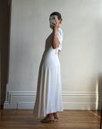 Vintage 40s Minimal Puff Sleeve Bias Wedding Dress