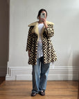 Vintage Rare 70s Mink Fur Checkerboard Coat