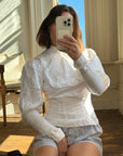 Vintage Edwardian Cotton Hi Front Bib Blouse