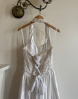 Vintage 90s Australian Made Lace Halter Satin Wedding Dress