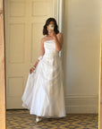 Vintage 90s Princess Strapless Wedding Dress