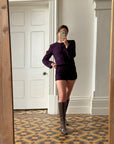 Vintage 90s Eggplant Pure Wool Tailored Two Piece