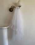 Vintage Single Layer Tulle Veiled Veil With Embroidered Edging