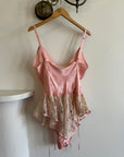 Vintage Victorias Secret Pink Satin Bodysuit