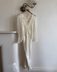 Vintage 90s Satin and Lace Slip and Cape Set Ivory
