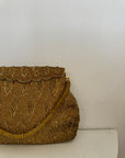 Vintage Golden Beaded Leaf Evening Purse