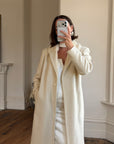Vintage 70s Wool Blend and Faux Fur Coat Creme