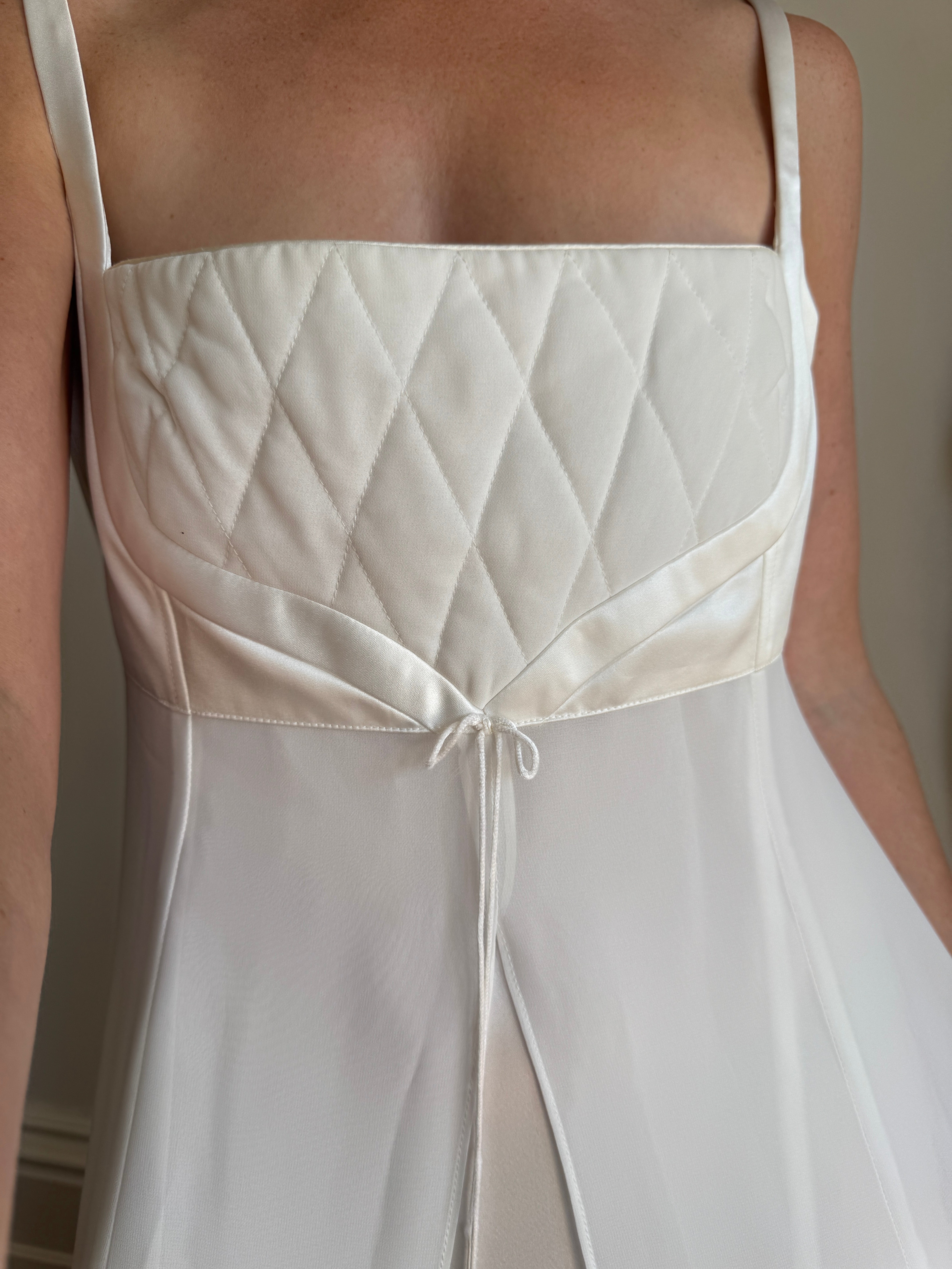 Vintage 90s Quilted Australian Made Slip Wedding Dress
