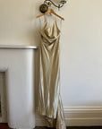 Vintage 90s Gold Shimmer Backless Gown