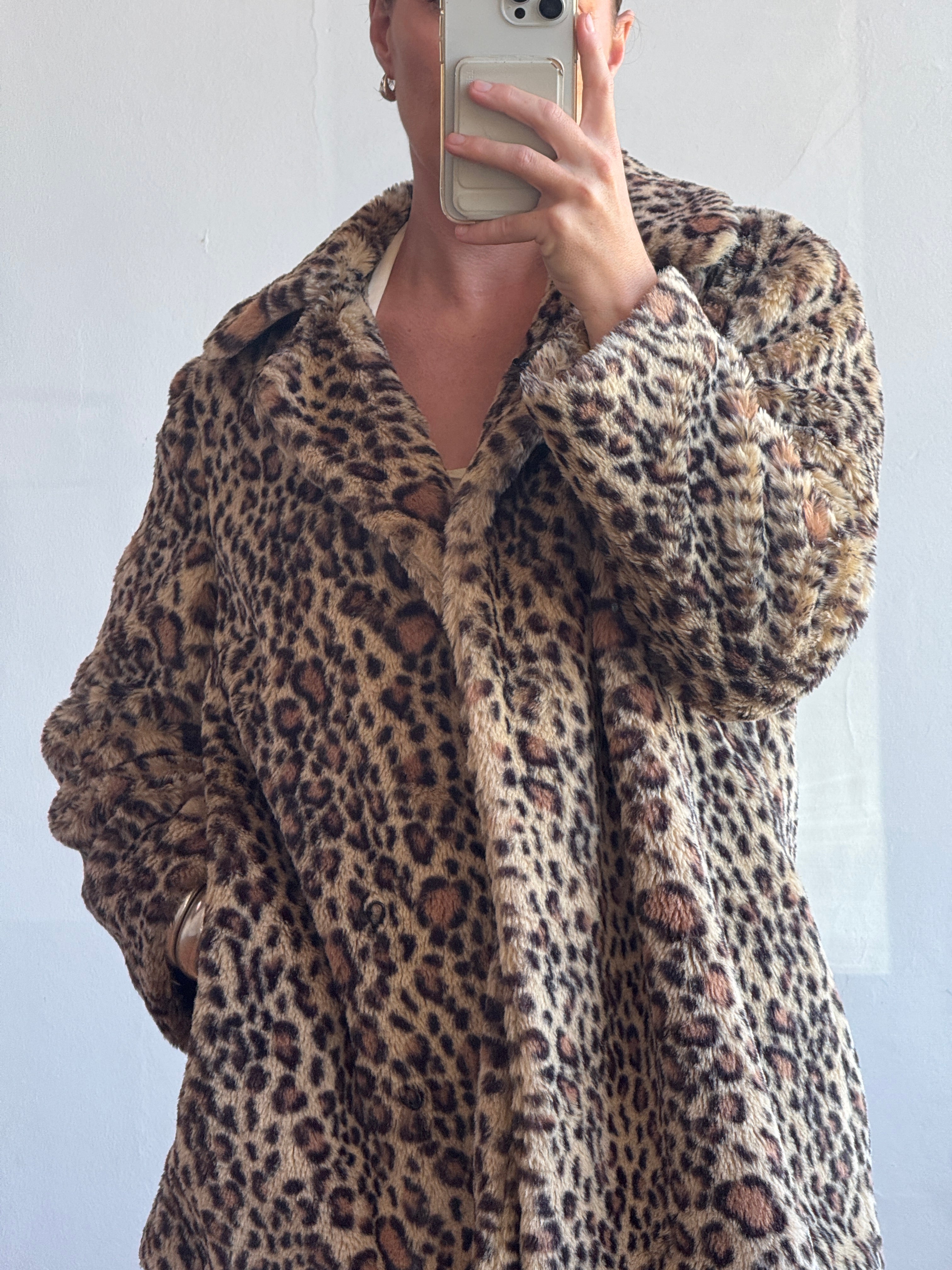 Vintage Moschino Teddy Leopard Coat
