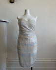 Vintage 90s Pure Silk Pastel Sequin Party Dress