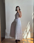 Vintage 50s Cupcake Tiered Lace Prom Dress Lilac