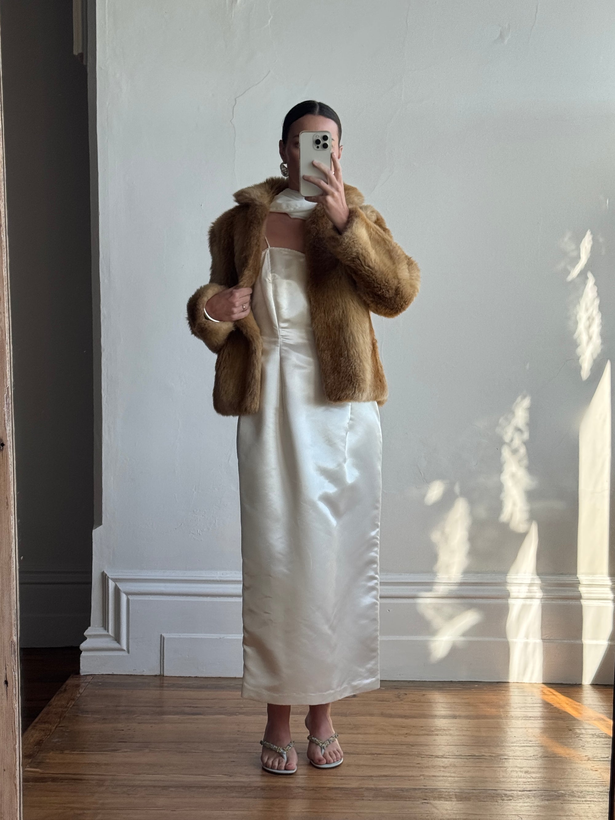 Vintage Australian Made Caramel Faux Fur coat