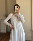Vintage 60s Jersey and Lace Cape Wedding Dress