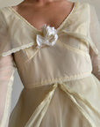 Vintage 60s Tiered Waterfall Wedding Dress Creme