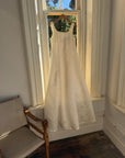 Vintage 90s Satin Rope Embroidered Slip Wedding Dress