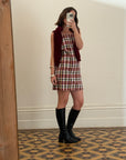 Vintage 90s Gap Red Plaid Mini Dress