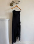 Vintage 90s Fairy Strapless Prom Dress Noir