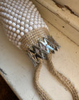 Vintage 60s Beaded Crochet Accordion Bag
