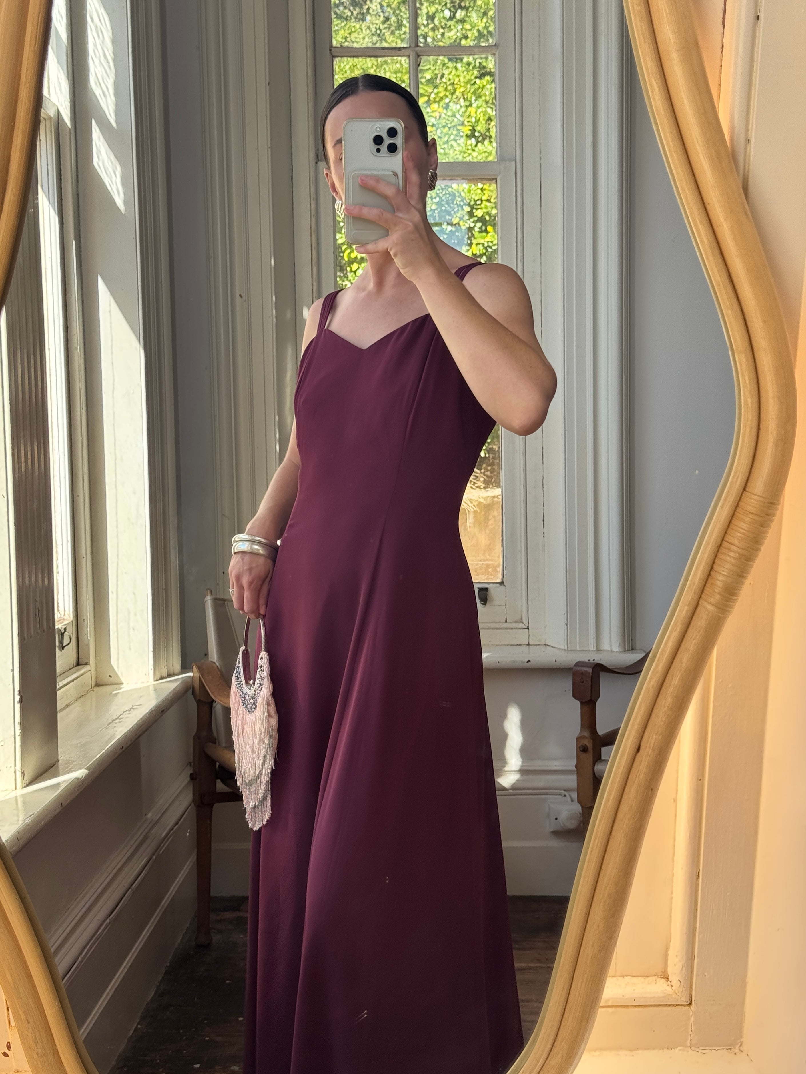 Vintage 90s Australian Made Plum Strappy Dress