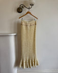 Vintage 70s Wool Crochet Beaded Mermaid Bias Skirt