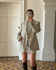 Vintage Pure Wool Light Grey Blazer