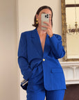 Vintage 90s Estate Cobalt Tailored Suit With Original Tags