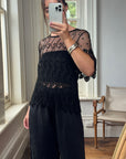 Vintage 90s Crochet Swirl Net Top