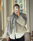 Vintage Grey Marle Fur Cropped Coat