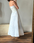 Vintage 90s Two Piece Satin Bridal Skirt and Jacquard Bodice