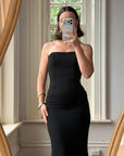 Vintage 90s Black Sleeveless Column Maxi Dress