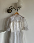 Vintage 70s Prairie Flutter Wedding Dress